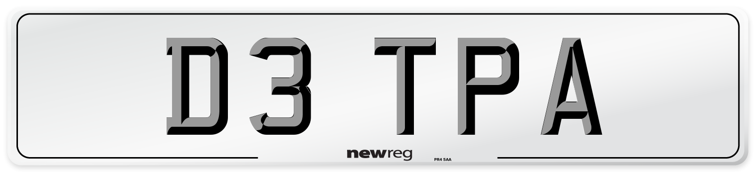 D3 TPA Number Plate from New Reg